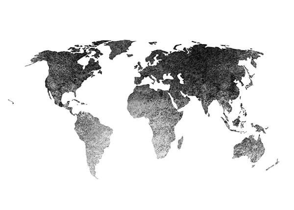 Фотообои ЧБ карта мира