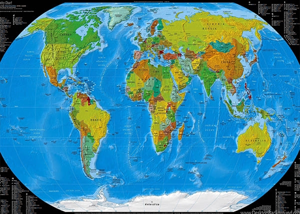 Фотообои Современная карта мира