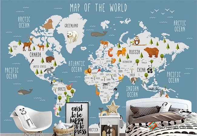 Фотообої карта світу дизайнерська фото