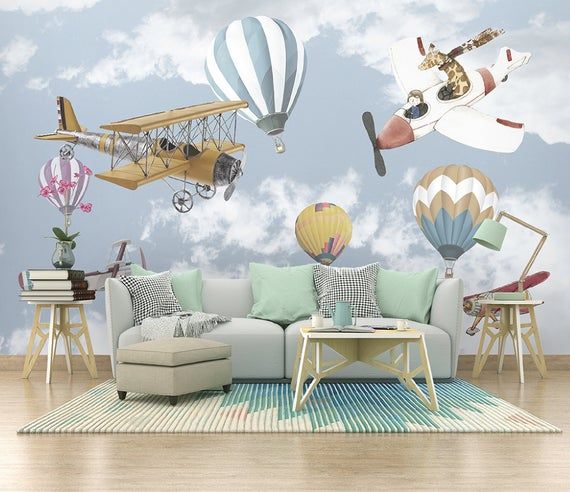 Фотообої повітряні куля для дитячої кімнати фото